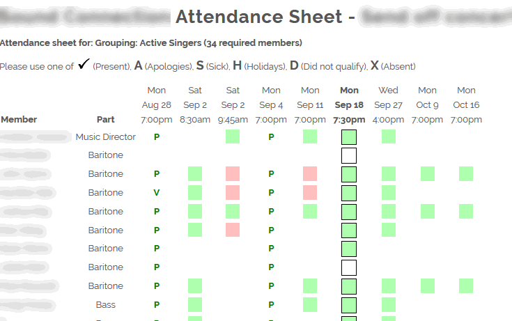 Attendance Sheet